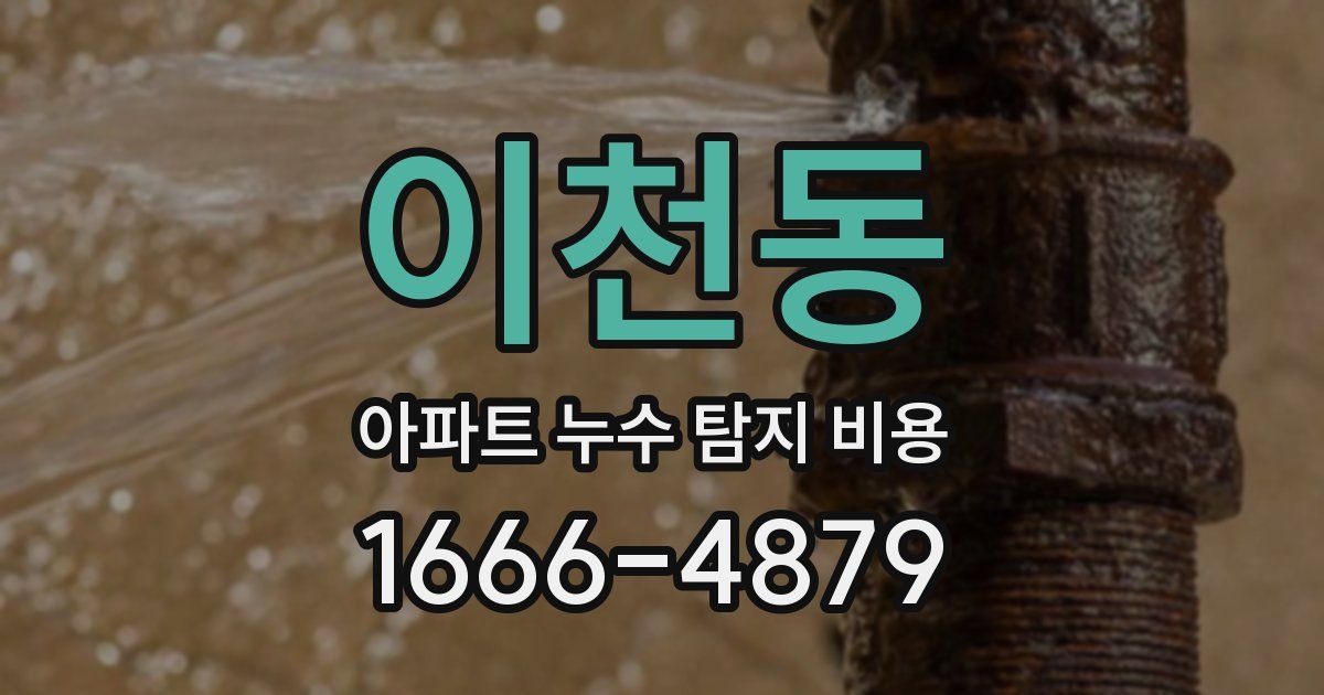 이천동 아파트 누수 탐지 비용