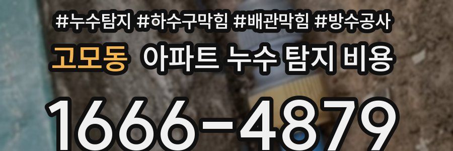 고모동 아파트 누수 탐지 비용