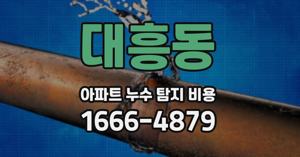 대흥동 아파트 누수 탐지 비용