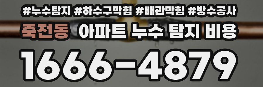죽전동 아파트 누수 탐지 비용