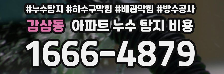 감삼동 아파트 누수 탐지 비용