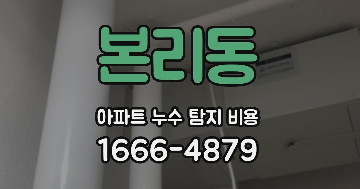 본리동 아파트 누수 탐지 비용