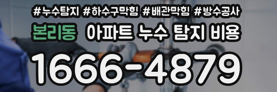 본리동 아파트 누수 탐지 비용