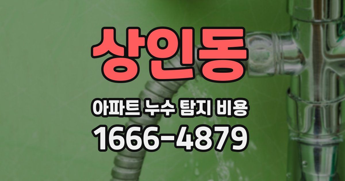 상인동 아파트 누수 탐지 비용