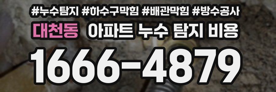 대천동 아파트 누수 탐지 비용