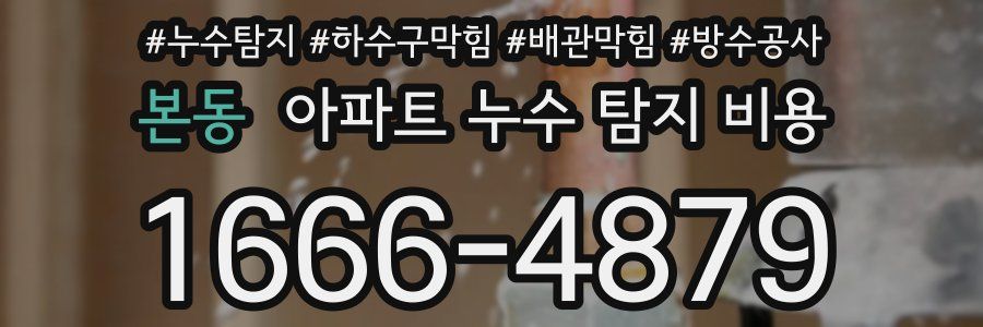 본동 아파트 누수 탐지 비용