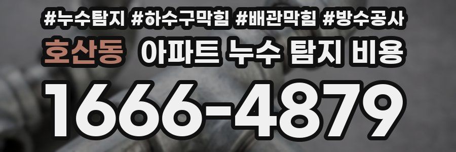 호산동 아파트 누수 탐지 비용