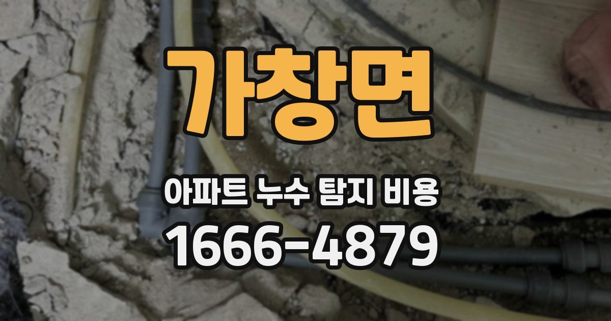 가창면 아파트 누수 탐지 비용