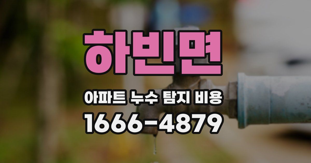 하빈면 아파트 누수 탐지 비용