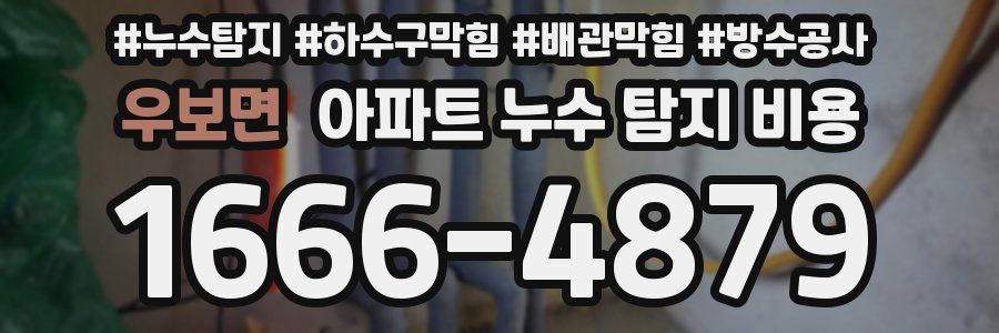 우보면 아파트 누수 탐지 비용