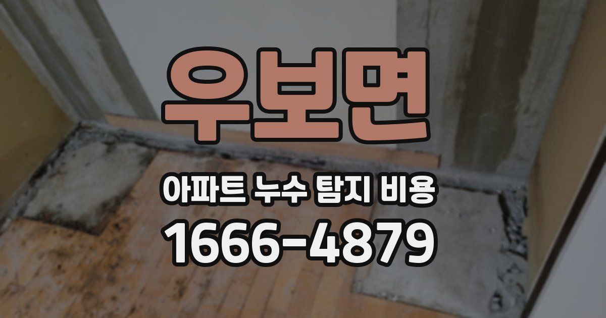 우보면 아파트 누수 탐지 비용
