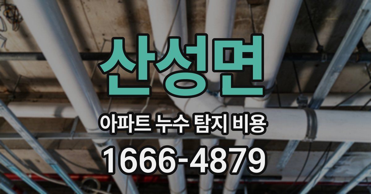 산성면 아파트 누수 탐지 비용