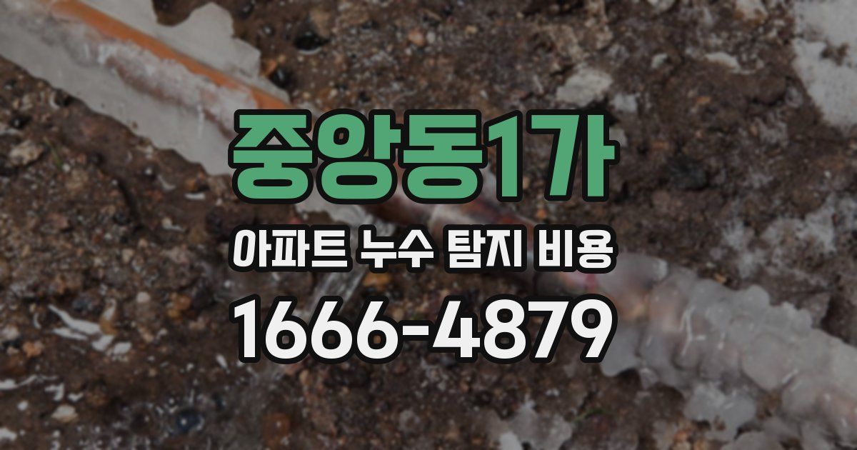 중앙동1가 아파트 누수 탐지 비용