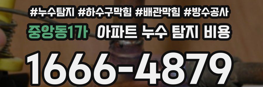 중앙동1가 아파트 누수 탐지 비용