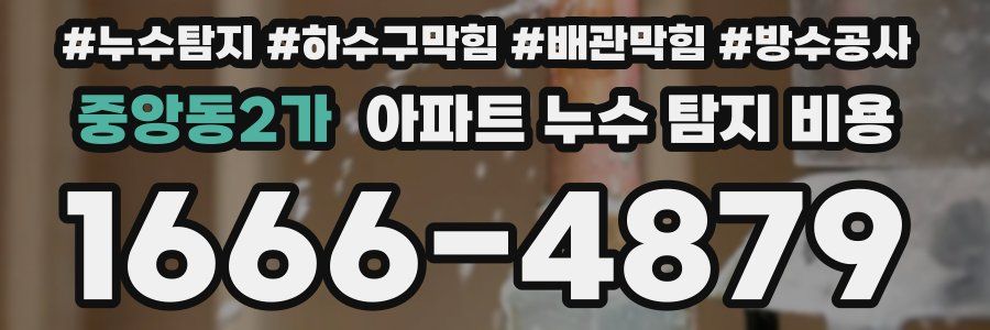 중앙동2가 아파트 누수 탐지 비용
