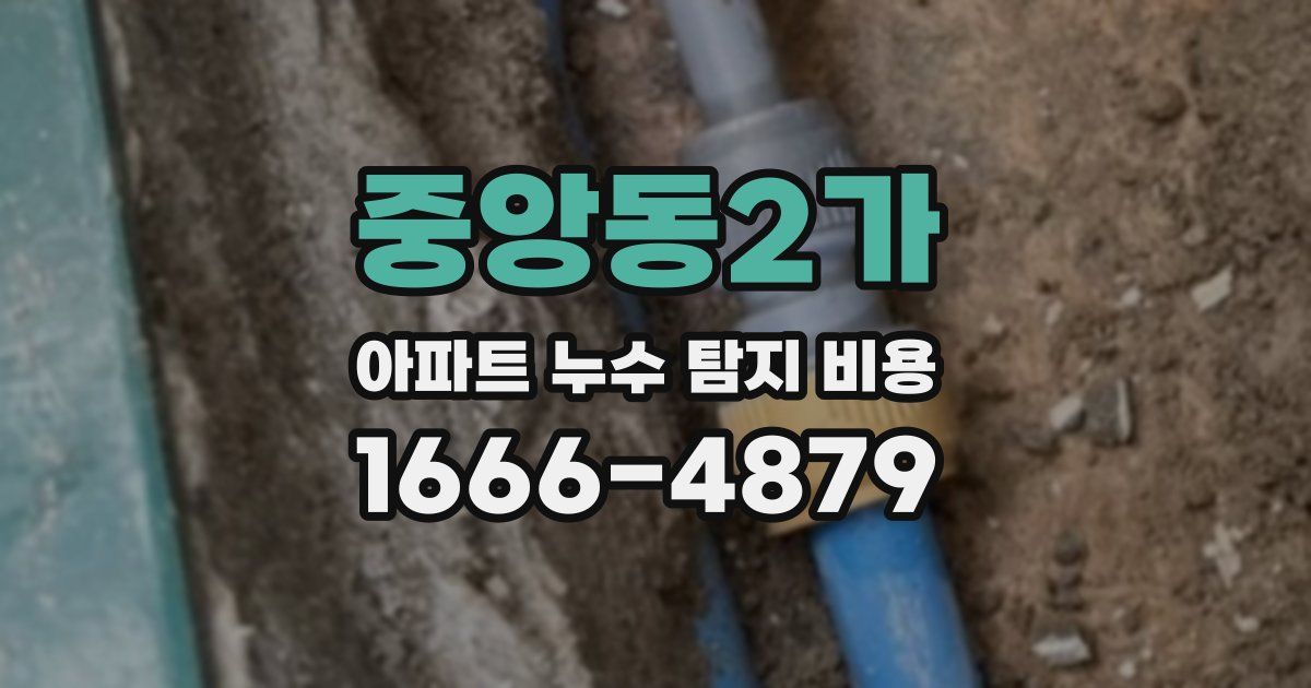 중앙동2가 아파트 누수 탐지 비용