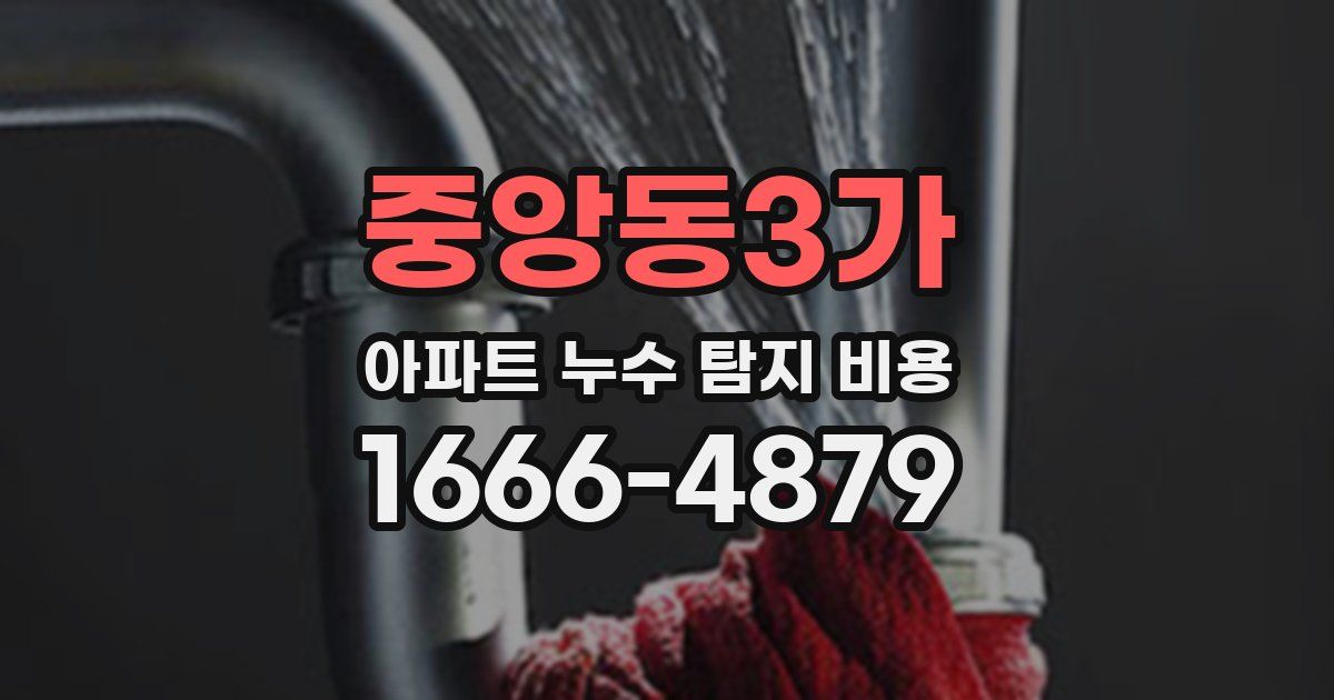 중앙동3가 아파트 누수 탐지 비용