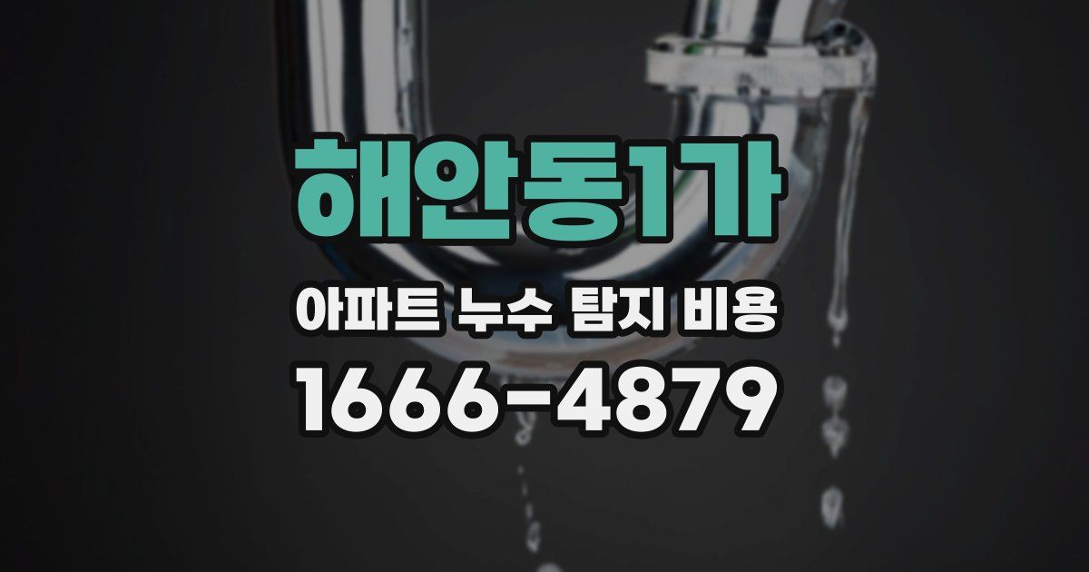 해안동1가 아파트 누수 탐지 비용