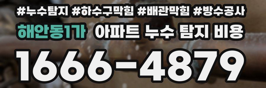 해안동1가 아파트 누수 탐지 비용