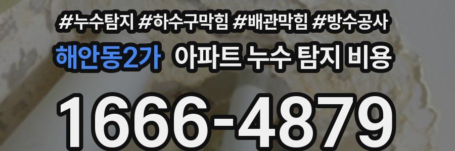 해안동2가 아파트 누수 탐지 비용