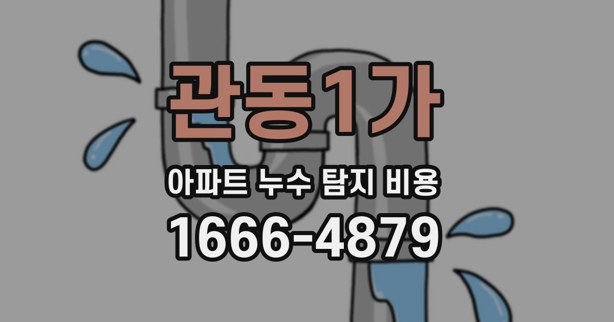 관동1가 아파트 누수 탐지 비용