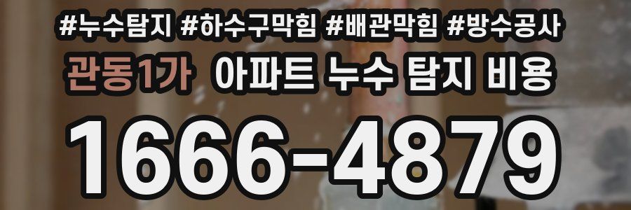 관동1가 아파트 누수 탐지 비용
