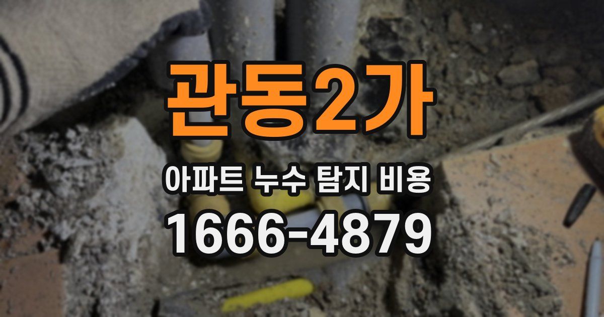 관동2가 아파트 누수 탐지 비용