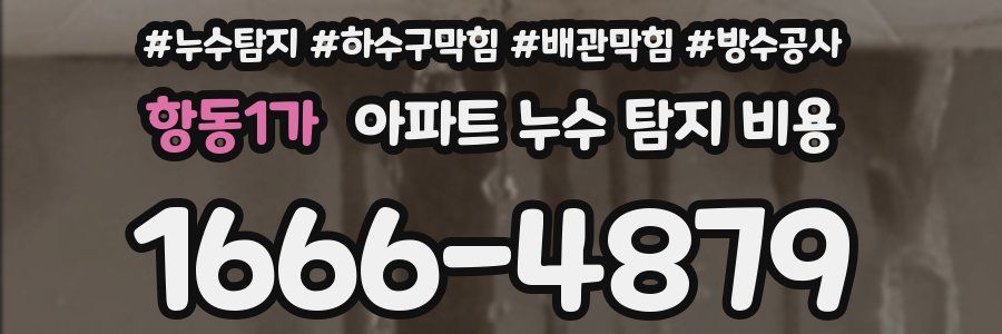 항동1가 아파트 누수 탐지 비용