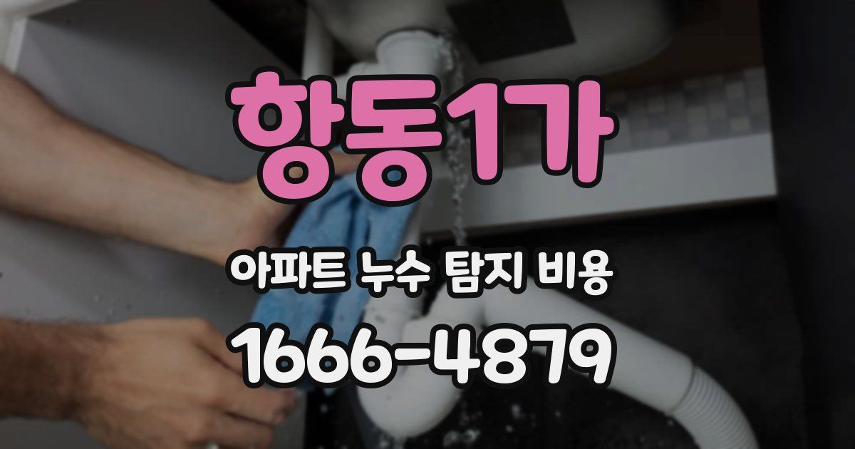 항동1가 아파트 누수 탐지 비용