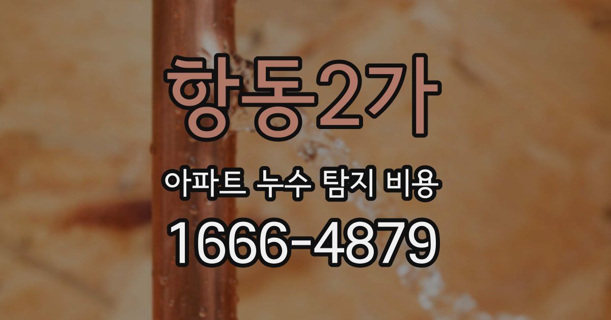 항동2가 아파트 누수 탐지 비용