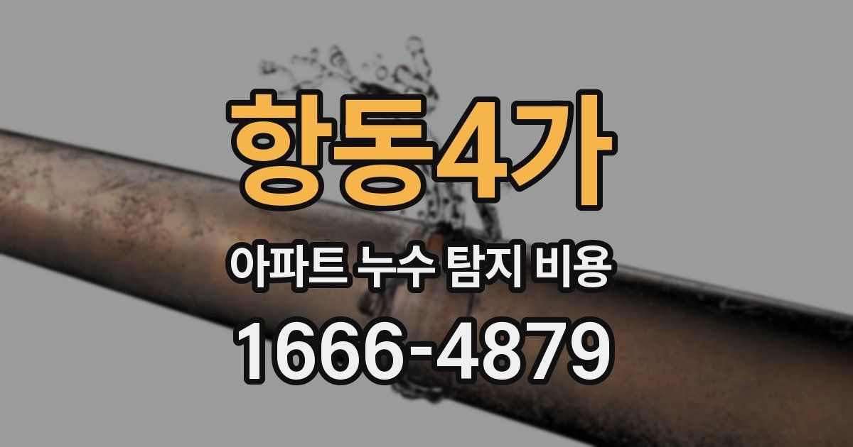 항동4가 아파트 누수 탐지 비용