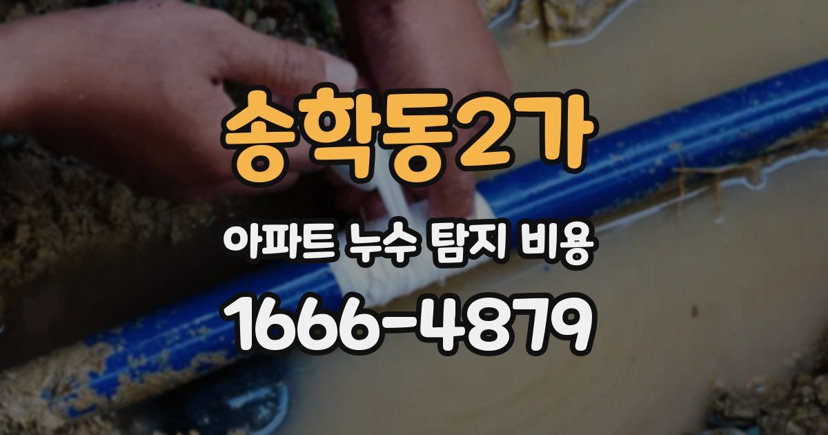 송학동2가 아파트 누수 탐지 비용