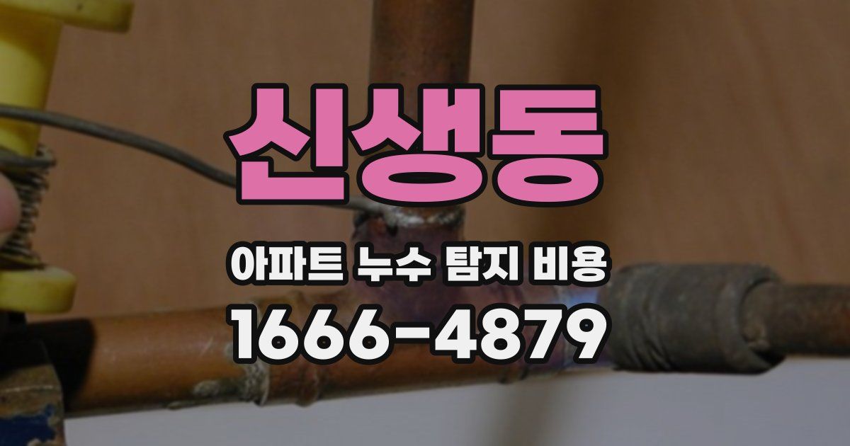 신생동 아파트 누수 탐지 비용