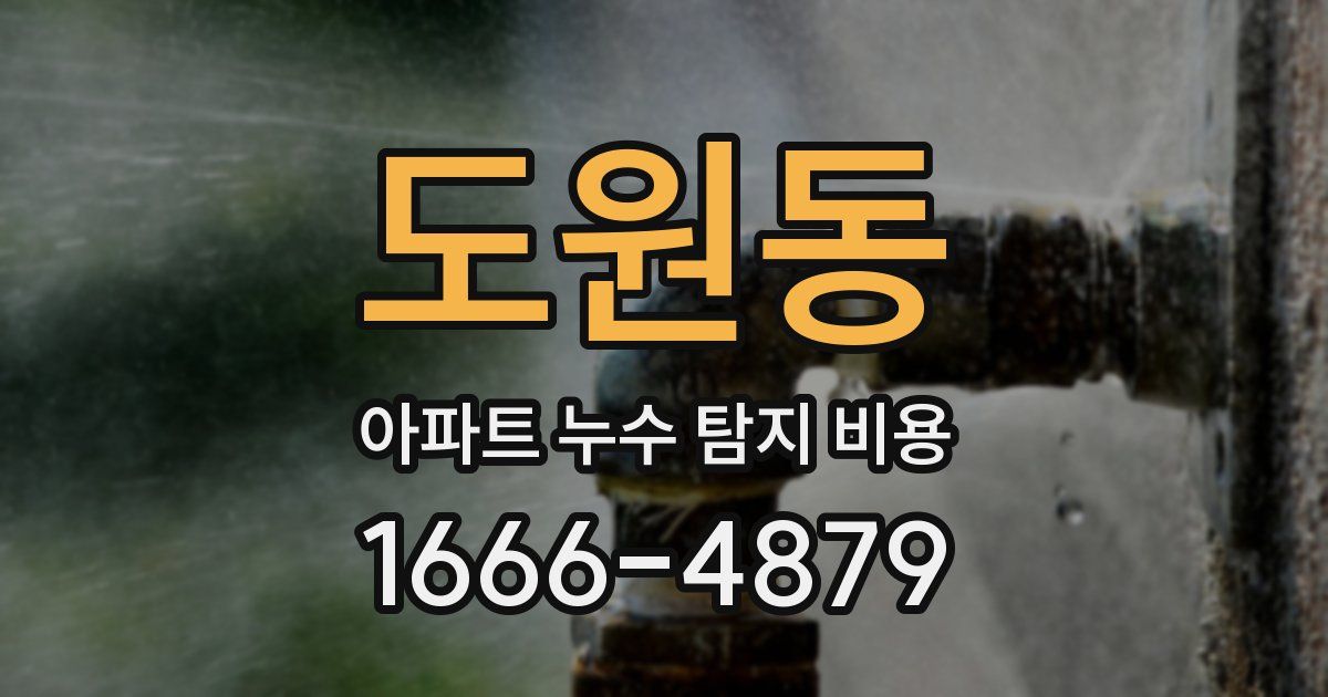 도원동 아파트 누수 탐지 비용