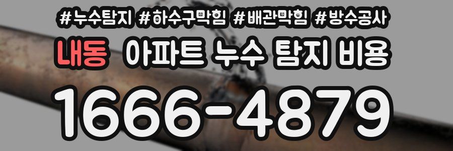 내동 아파트 누수 탐지 비용