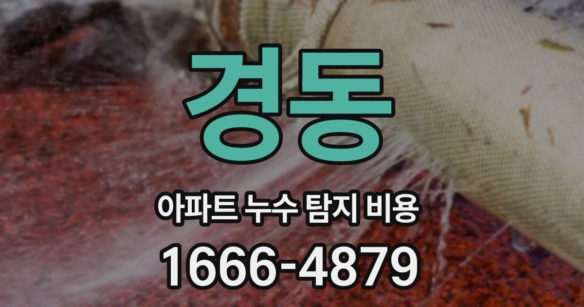 경동 아파트 누수 탐지 비용