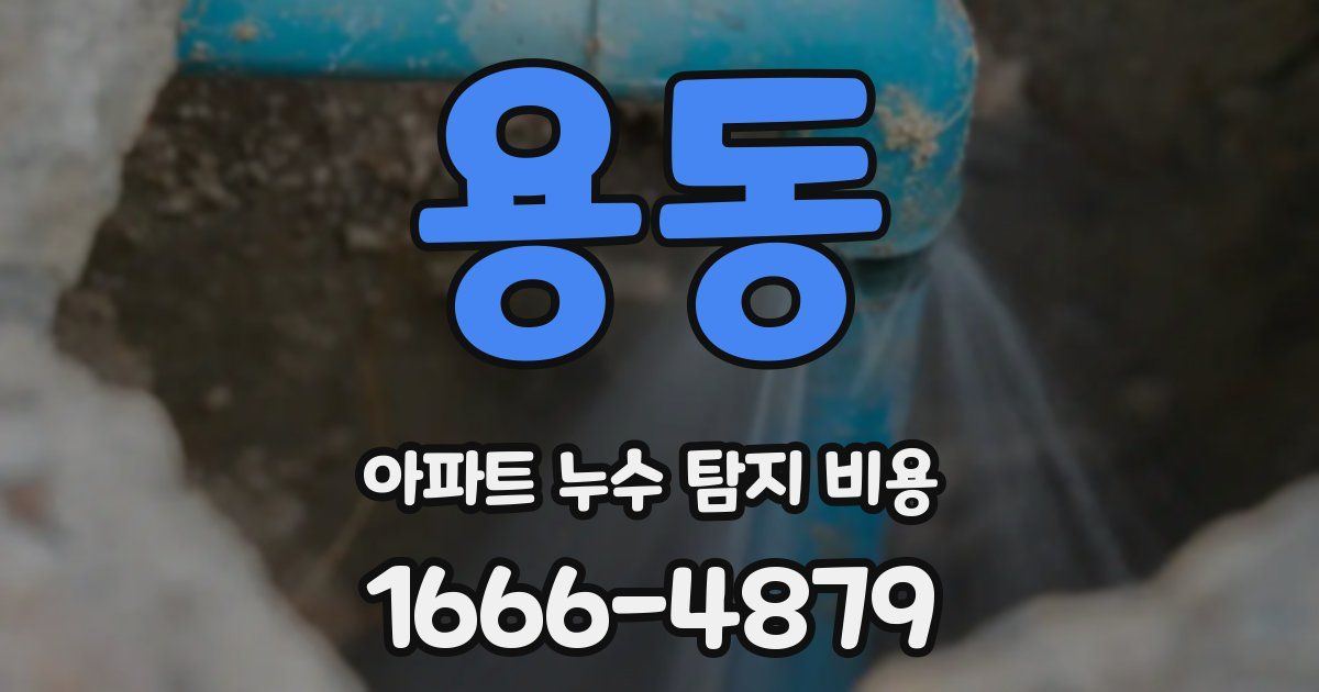 용동 아파트 누수 탐지 비용