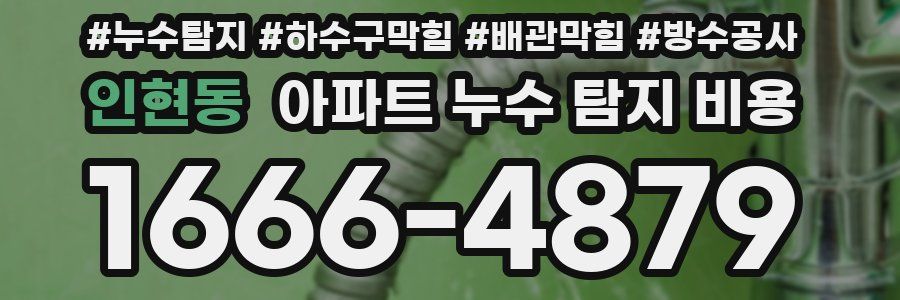 인현동 아파트 누수 탐지 비용