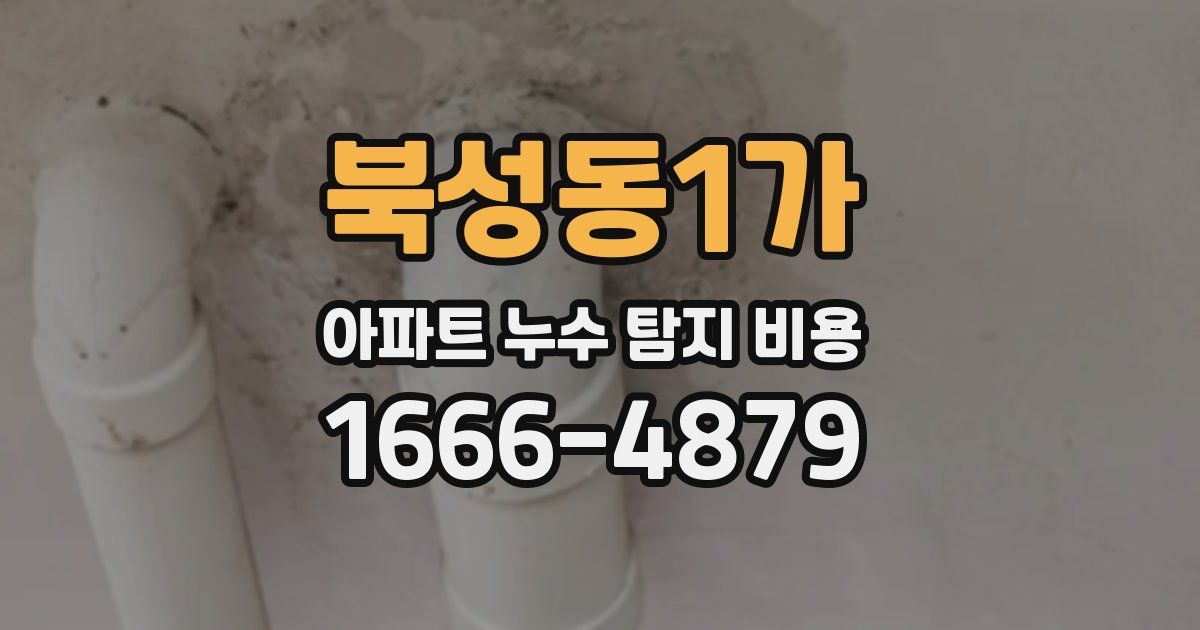 북성동1가 아파트 누수 탐지 비용