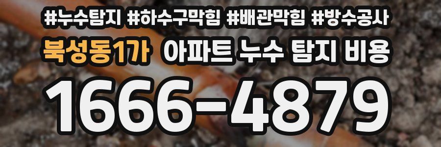 북성동1가 아파트 누수 탐지 비용