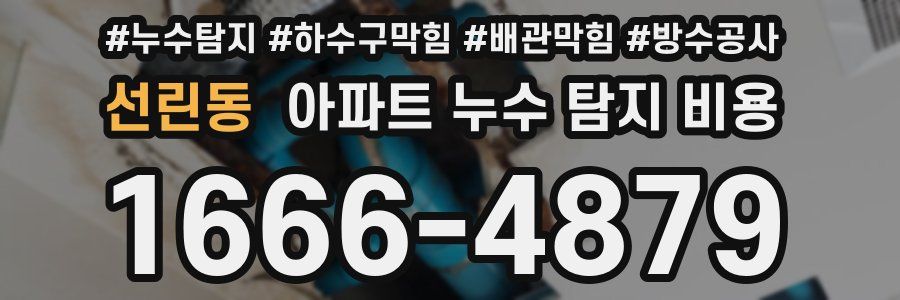 선린동 아파트 누수 탐지 비용