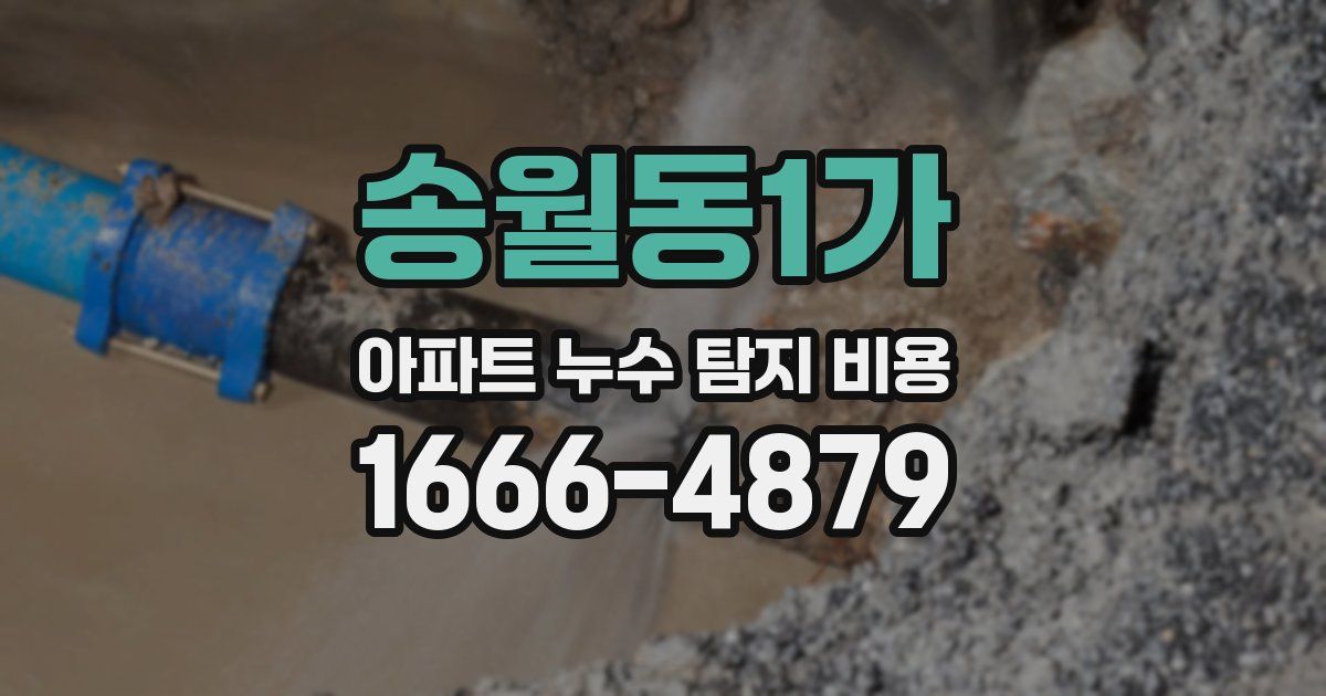 송월동1가 아파트 누수 탐지 비용