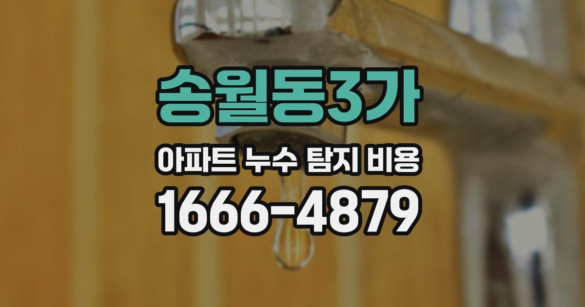 송월동3가 아파트 누수 탐지 비용