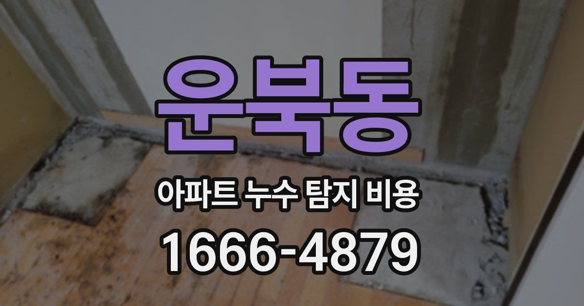 운북동 아파트 누수 탐지 비용