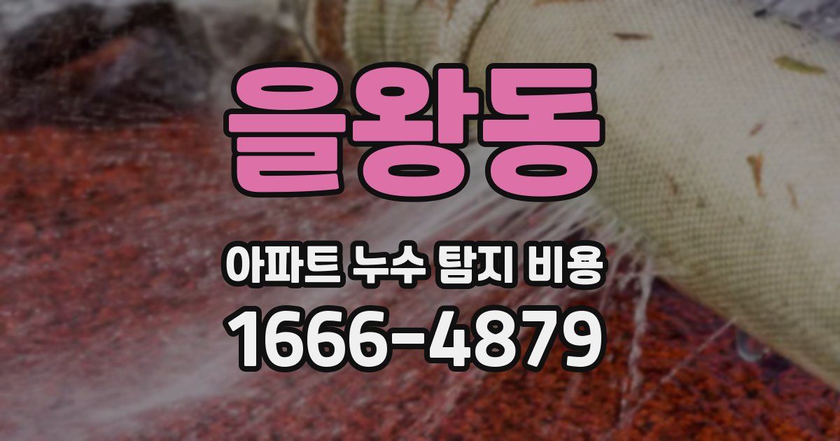 을왕동 아파트 누수 탐지 비용
