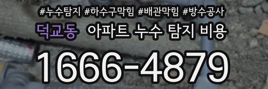 덕교동 아파트 누수 탐지 비용