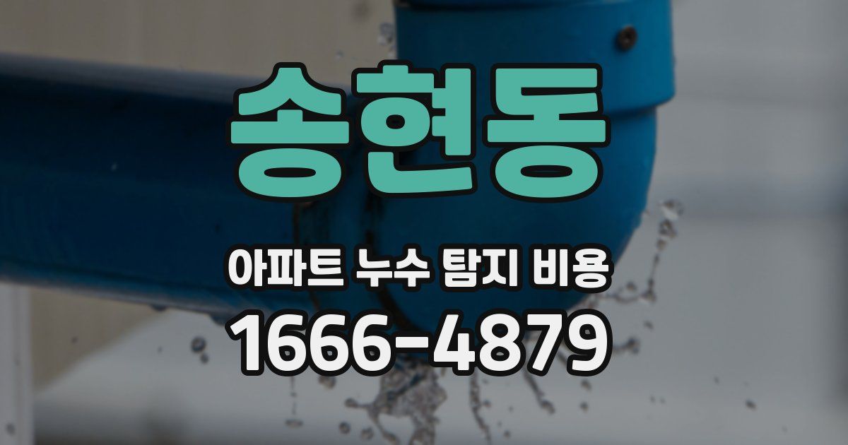 송현동 아파트 누수 탐지 비용
