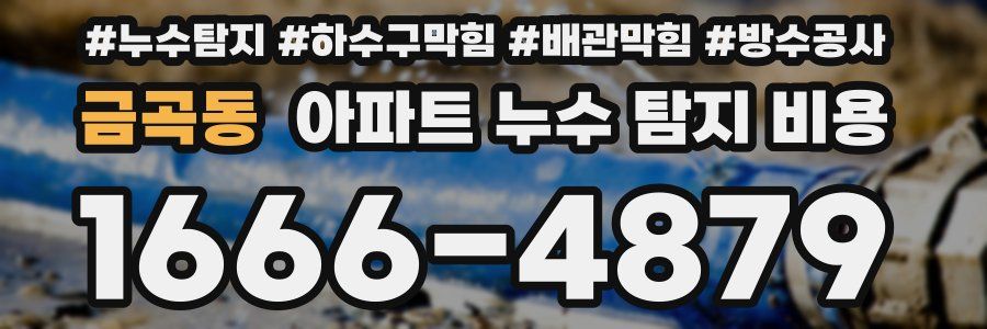 금곡동 아파트 누수 탐지 비용
