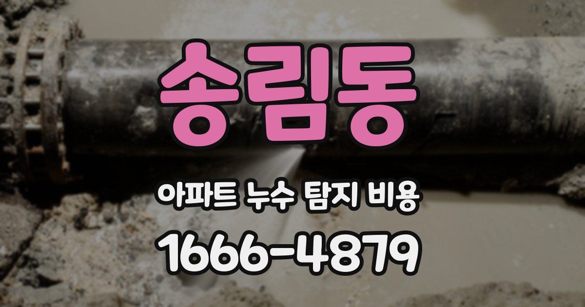송림동 아파트 누수 탐지 비용