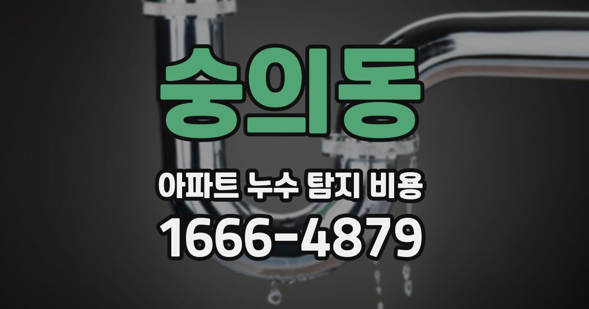 숭의동 아파트 누수 탐지 비용